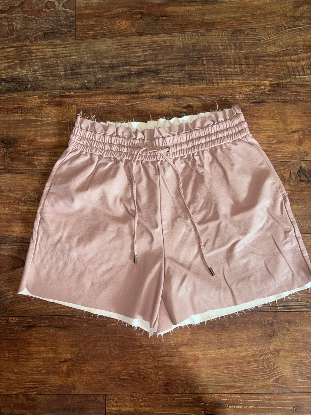 Zenana Outfitters Dusty Rose High-Waist Drawstring Shorts